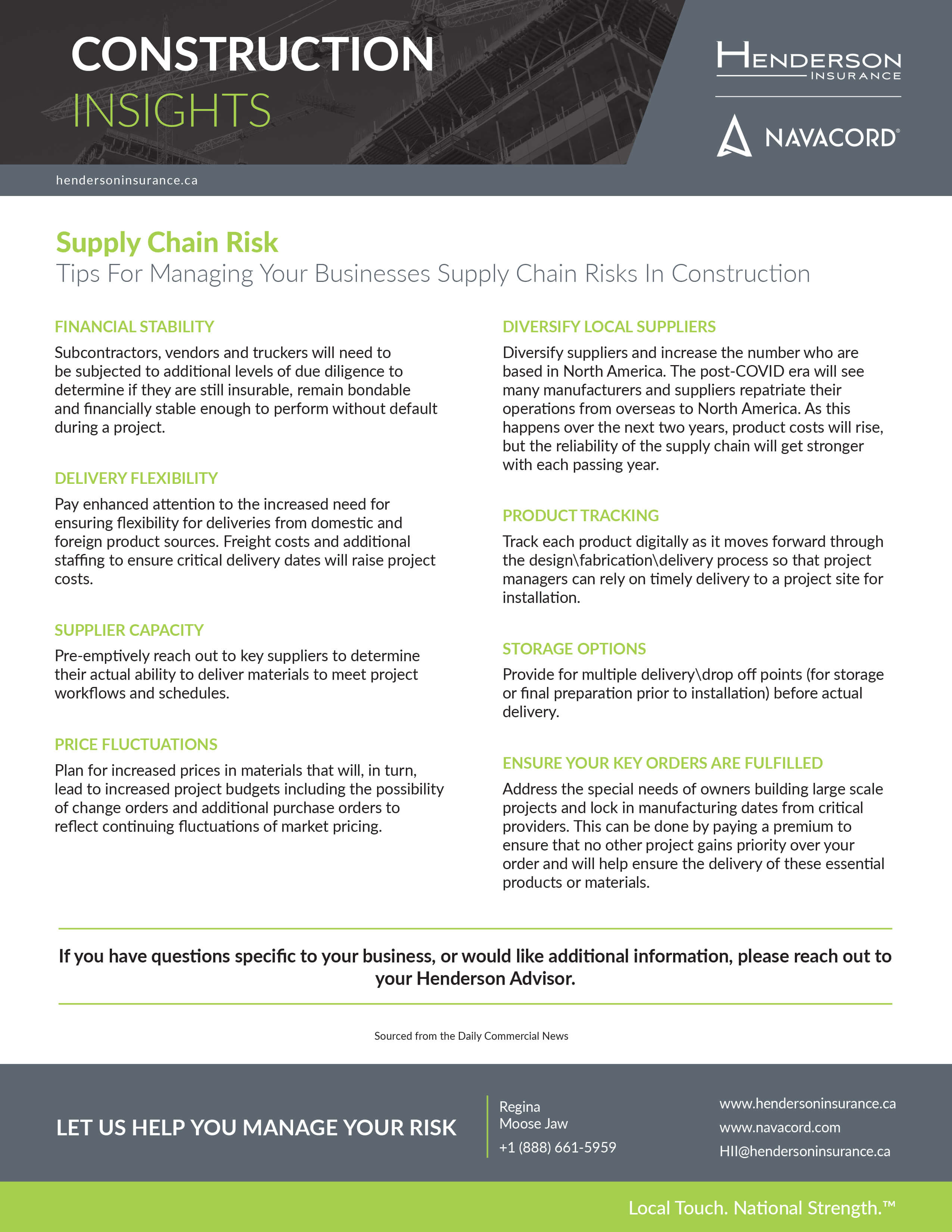 Tips For Managing Your Businesses Supply Chain Risks In Construction