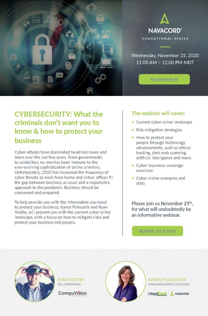 Invitation to Cybersecurity Webinar